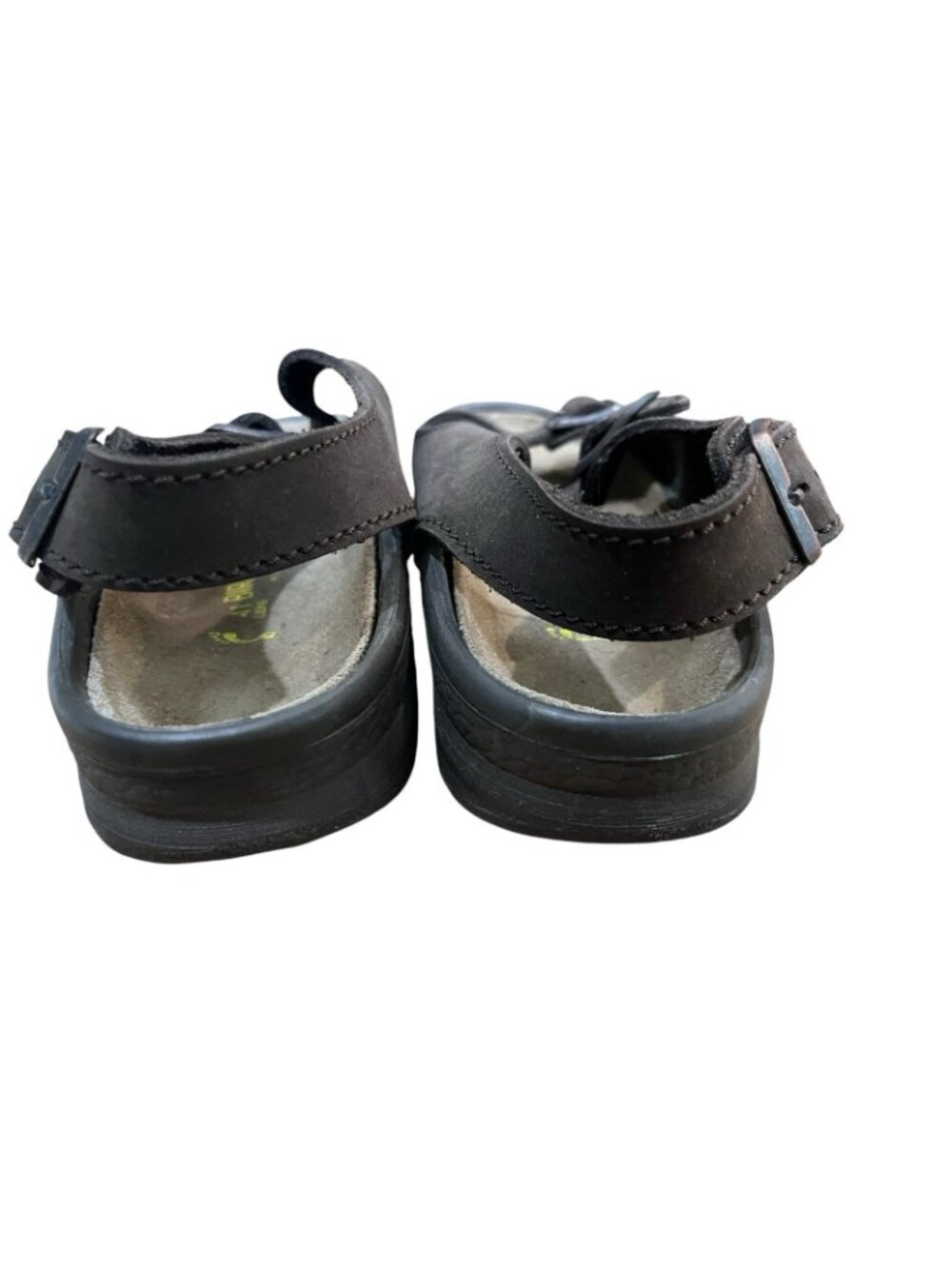 Birkenstock Ladies 10 Mens 8 Brown Suede Leather Sandals Ankle Adjust Buckles - Picture 6 of 9